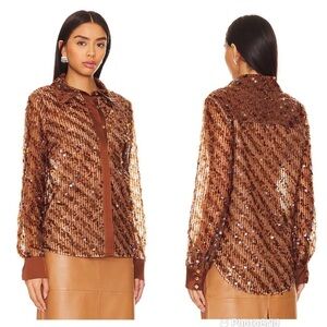 Camila Coelho Paria Blouse in Caramel Size Small